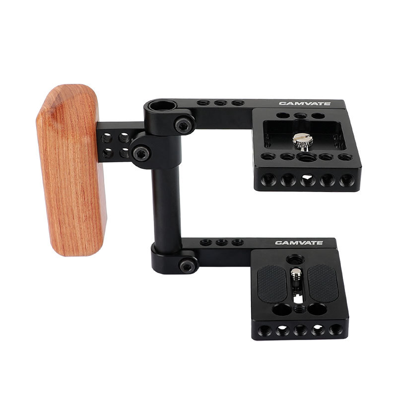 CAMVATE Wood Grip DSLR Rig Baseplate BMPCC Cage Kit for BlackMagic Pocket Cinema Camera