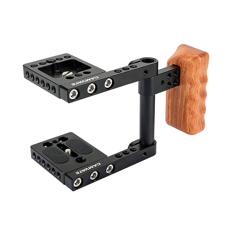 CAMVATE Wood Grip DSLR Rig Baseplate BMPCC Cage Kit for BlackMagic Pocket Cinema Camera