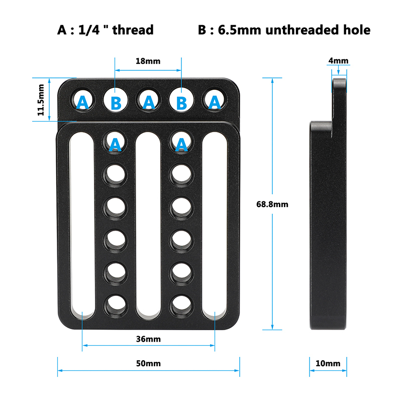 CAMVATE Mini Cheese Plate Extension Plate With 1/4"-20 Mounting Points For DSLR Camera Accessories DIY Configuration