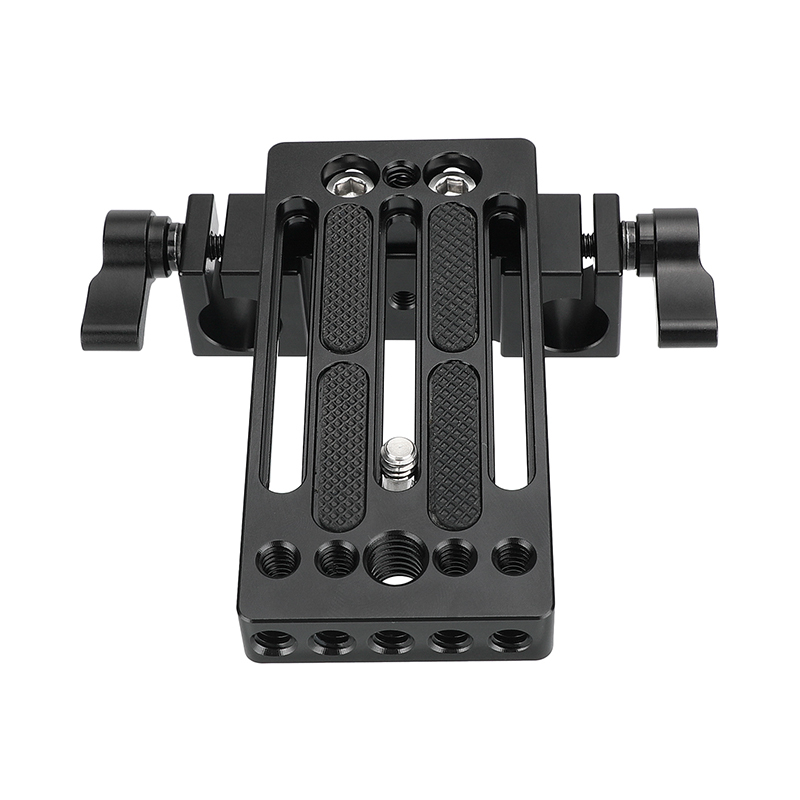 CAMVATE Extended Camera Baseplate Tripod Head Mount With 1/4"-20 Mounting Stud & 15mm Rod Clamp Railblock