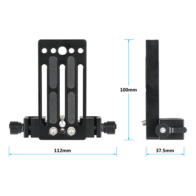 CAMVATE Extended Camera Baseplate Tripod Head Mount With 1/4"-20 Mounting Stud & 15mm Rod Clamp Railblock