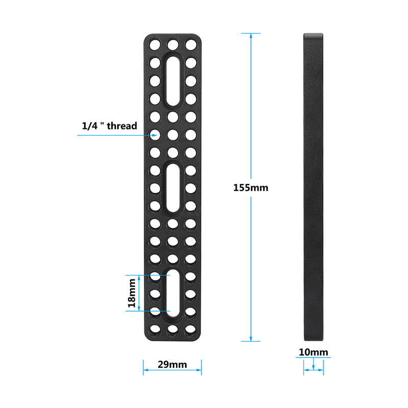 CAMVATE Camera Baseplate Extension Long Cheese Plate With Multiple 1/4"-20 Thread Holes For DLSR Camera DIY Setup