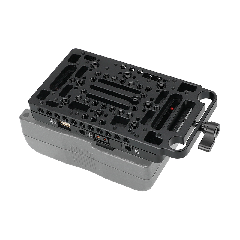 CAMVATE Quick Release V Lock Power Splitter Battery Mount With Backboard Plate & 15mm Rail Block Rod Clamp