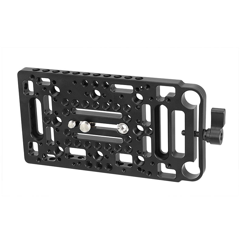 CAMVATE Battery Backboard Cheese Plate With 15mm Rod Clamp One-piece For V Lock Power Supply Plate Power Splitter Adapter