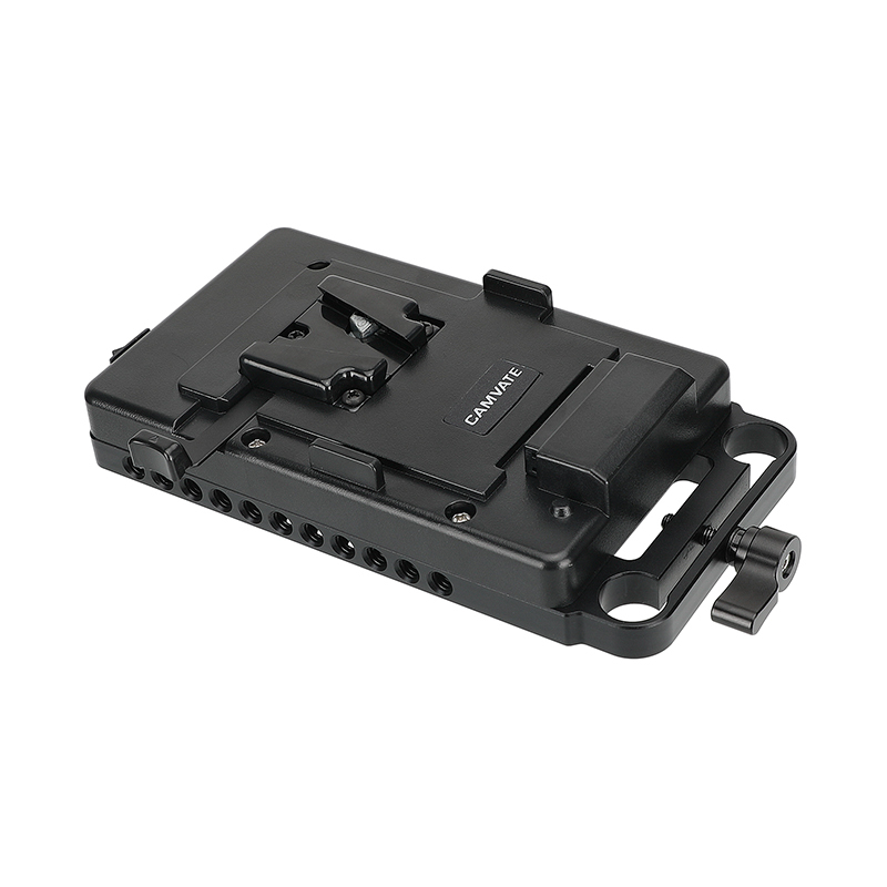 CAMVATE Quick Release V Lock Power Splitter Battery Mount With Backboard Plate & 15mm Rail Block Rod Clamp