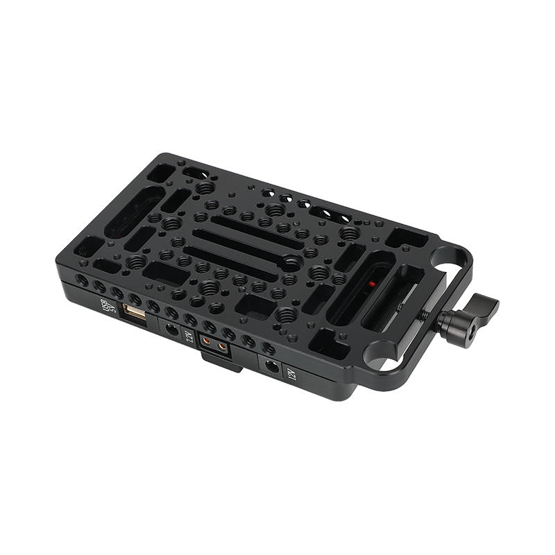 CAMVATE Quick Release V Lock Power Splitter Battery Mount With Backboard Plate & 15mm Rail Block Rod Clamp