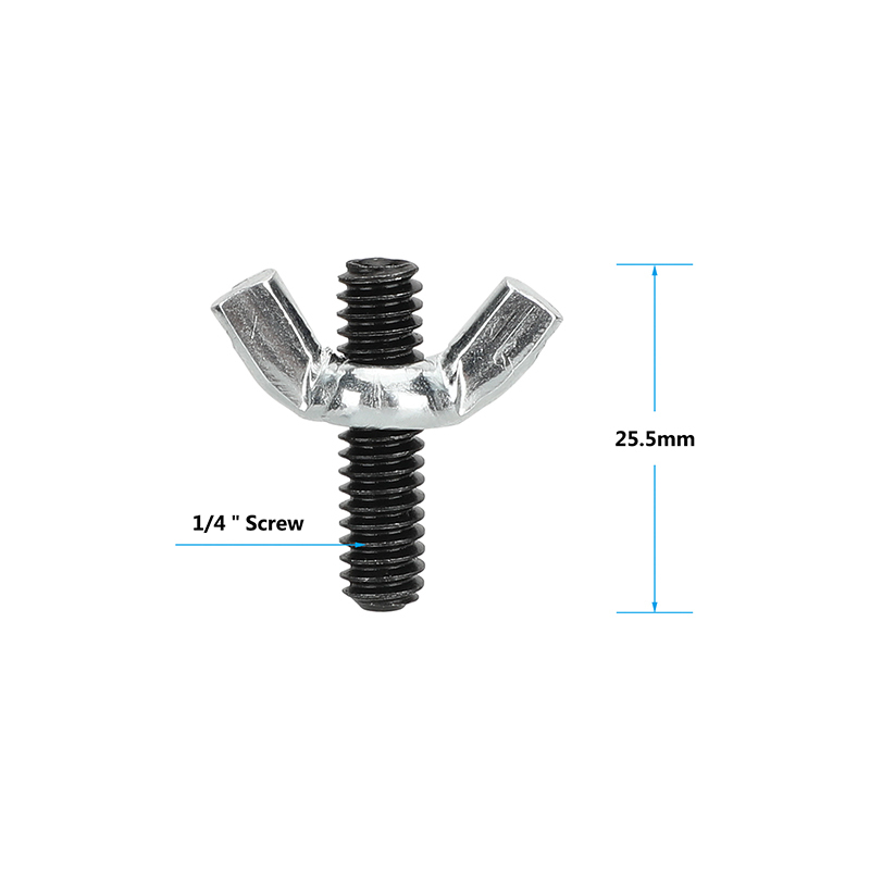 CAMVATE 1/4"-20 Hand-tight Fastener Wing Butterfly Screw Bolt Carbon Steel Zinc Plated (A Packet Of 2)