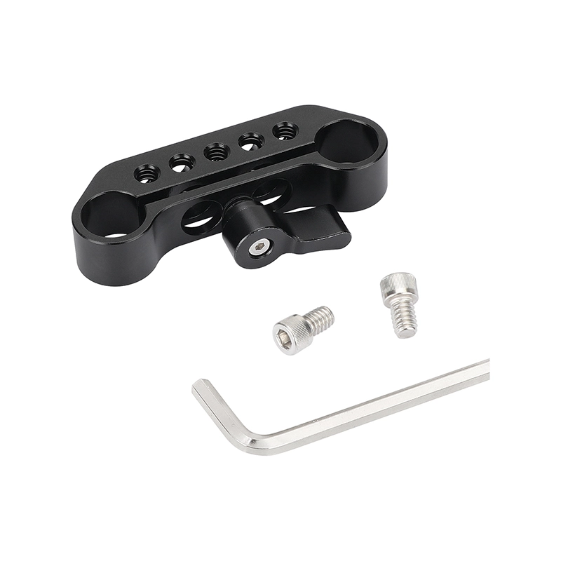 CAMVATE Standard 15mm Dual-rod Holder Clamp With Central Lock Knob And 1/4"-20 Thread Holes