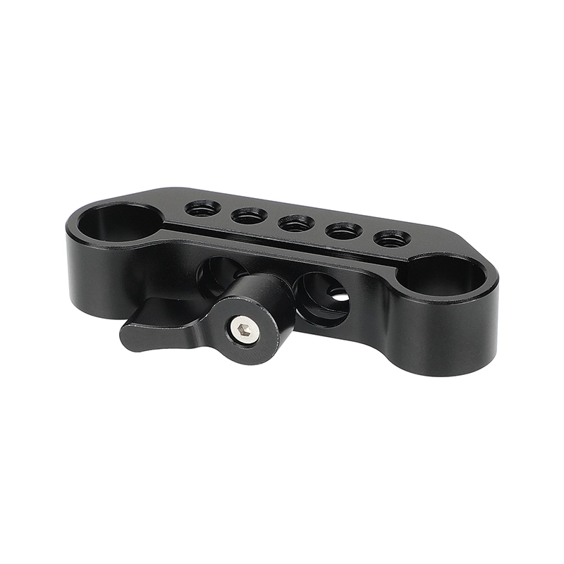 CAMVATE Standard 15mm Dual-rod Holder Clamp With Central Lock Knob And 1/4"-20 Thread Holes