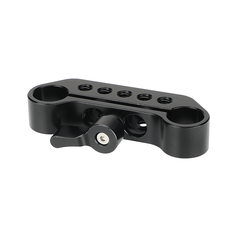 CAMVATE Standard 15mm Dual-rod Holder Clamp With Central Lock Knob And 1/4"-20 Thread Holes