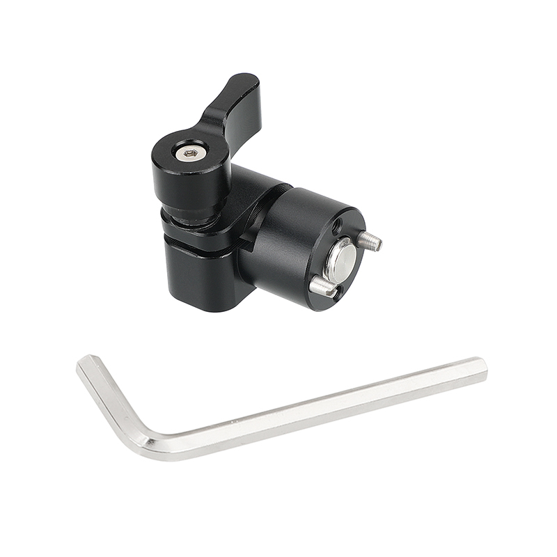 CAMVATE 15mm Single Rod Holder Clamp With 3/8"-16 Thread Screw And  Anti-twist Locating Pins