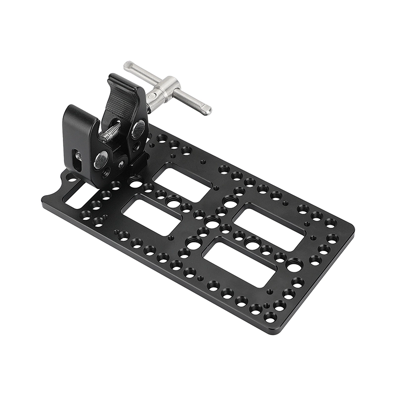 CAMVATE Battery Backboard Plate Camera Cheese Plate For V Lock Mount Power Splitter + Universal Super Crab Clamp