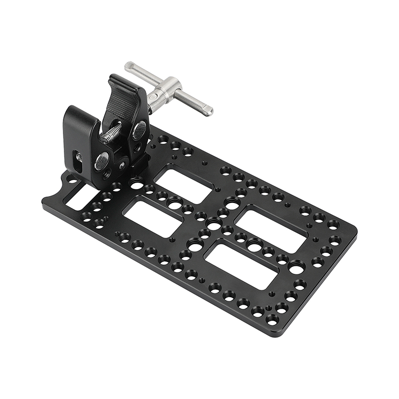 CAMVATE Battery Backboard Plate Camera Cheese Plate For V Lock Mount Power Splitter + Universal Super Crab Clamp