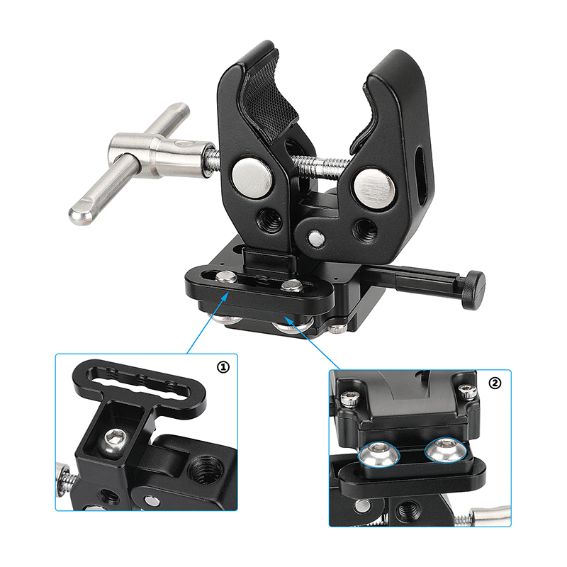 CAMVATE Mini V-Lock Mount Quick Release Adapter For DSLR Camera Battery + Universal Super Crab Clamp