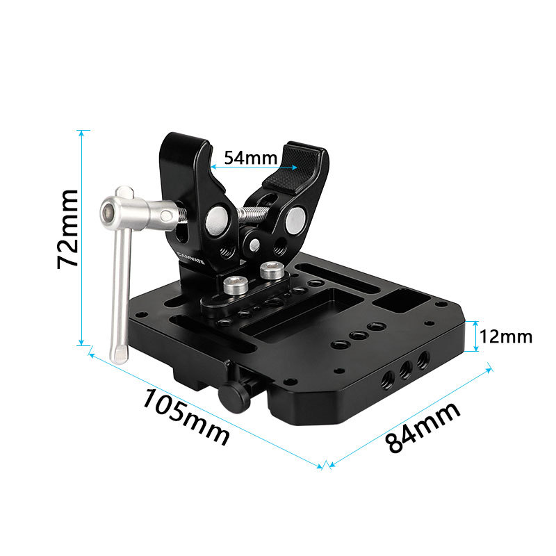 CAMVATE V Mount Female Adapter With VESA Mount 75×75mm & 1/4" 3/8" Mounting Points + Multipurpose Super Crab Clamp