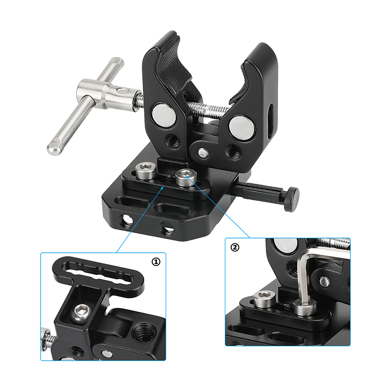 CAMVATE V-Lock Female Quick Release Mount Adapter + Multipurpose Super Crab Clamp For Photographic Devices