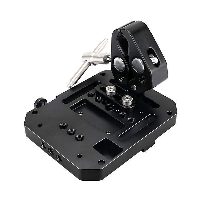 CAMVATE V Mount Female Adapter With VESA Mount 75×75mm & 1/4" 3/8" Mounting Points + Multipurpose Super Crab Clamp
