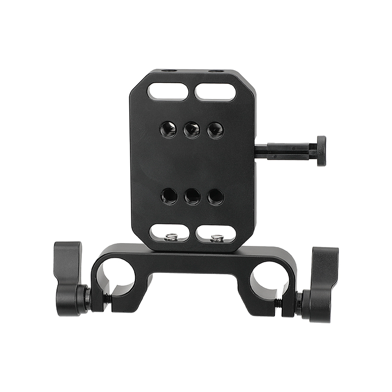 CAMVATE Handy V Lock Female Quick Release Battery Plate With 15mm Railblock Rod Holder For Camera Cage Rig / Shoulder Mount Rig
