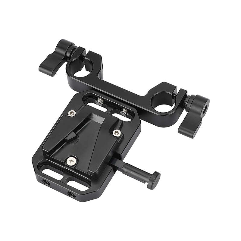CAMVATE Handy V Lock Female Quick Release Battery Plate With 15mm Railblock Rod Holder For Camera Cage Rig / Shoulder Mount Rig