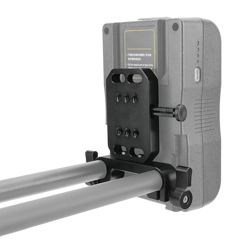 CAMVATE Handy V Lock Female Quick Release Battery Plate With 15mm Railblock Rod Holder For Camera Cage Rig / Shoulder Mount Rig