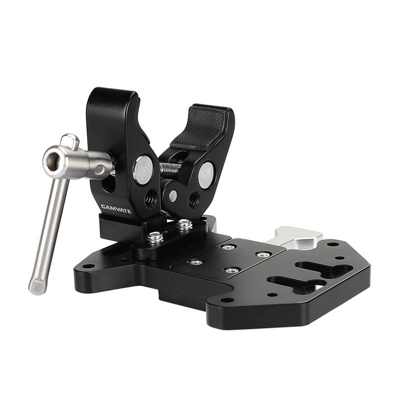 CAMVATE Quick Release V Lock Female Mount Battery Plate+ Versatile Super Crab Clamp