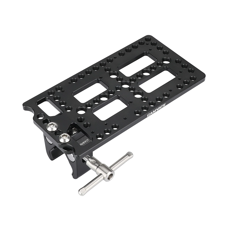 CAMVATE Battery Backboard Plate Camera Cheese Plate For V Lock Mount Power Splitter + Universal Super Crab Clamp