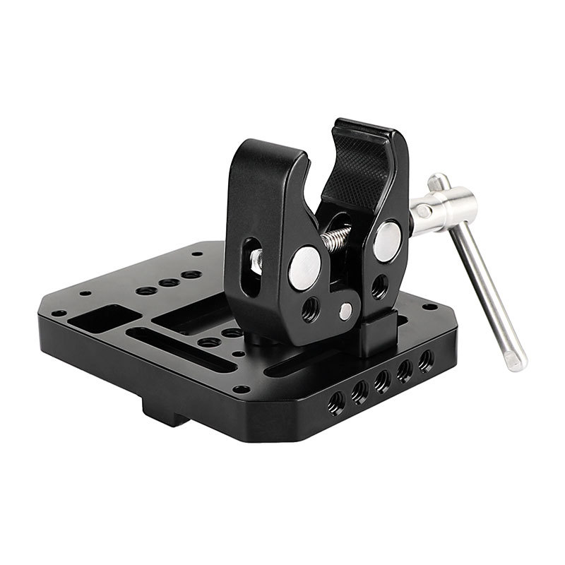 CAMVATE V Mount Female Adapter With VESA Mount 75×75mm & 1/4" 3/8" Mounting Points + Multipurpose Super Crab Clamp