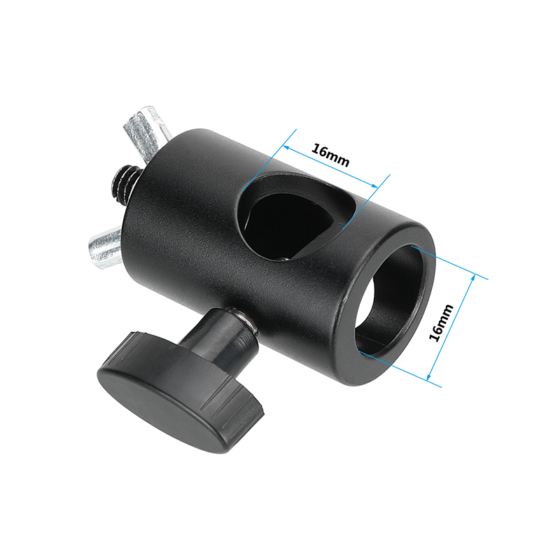 CAMVATE 16mm Light Stand Head Adapter Rod Holder With 1/4"-20 Hand-tight Fastener Wing Butterfly Screw Nut