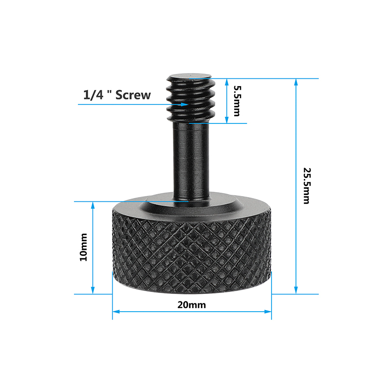 CAMVATE 1/4"-20 Thread Thumb Screw Cup Head For DSLR Camera Cage Kit Accessories (A Packet Of 2 Pieces)