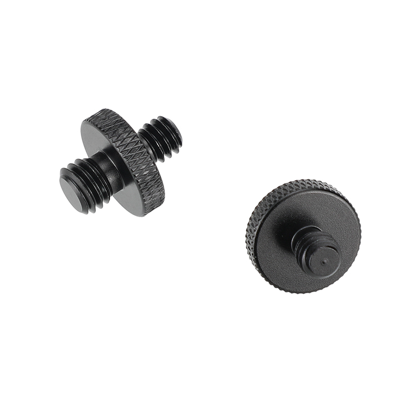 CAMVATE M8 Male to 1/4"-20 Male Double-end Thread Screw Convert Adapter Aluminum Alloy Made (2 Pieces)