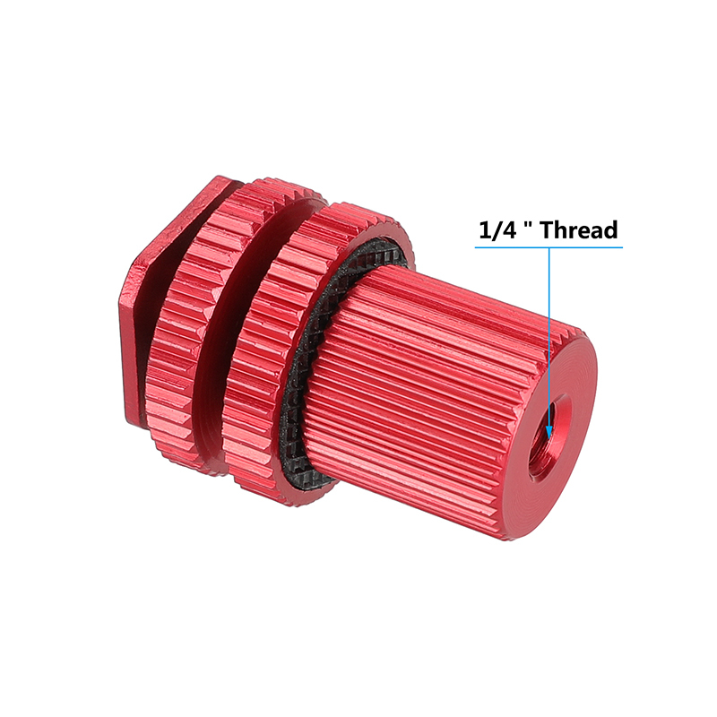 CAMVATE Camera Hot Shoe Mount To 1/4"-20 Female Thread Screw Adapter For DSLR Camera Rig (Red)