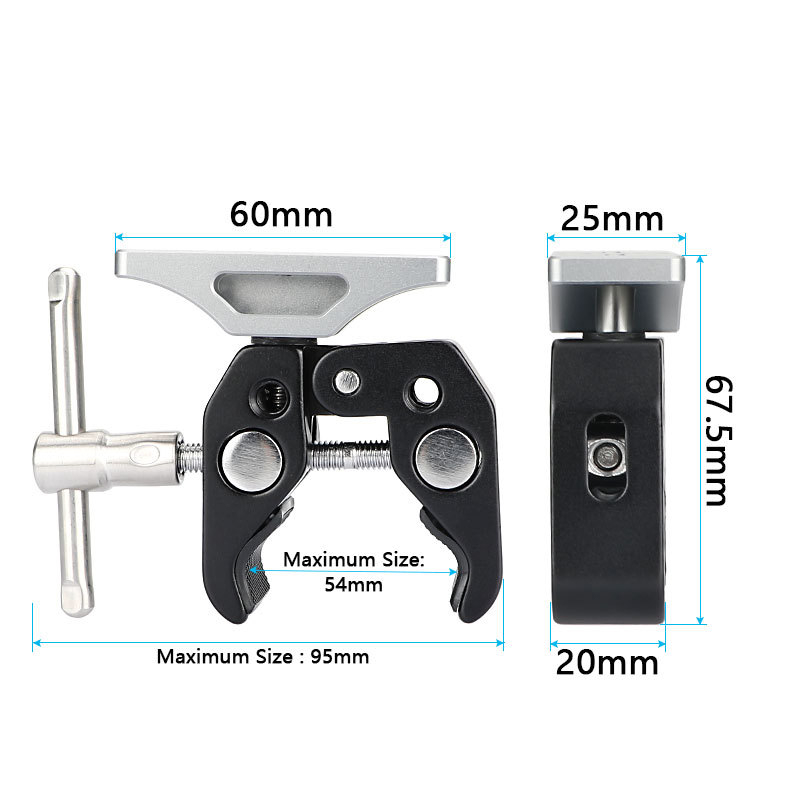CAMVATE Extension Support (Titanium Color) For BlackMagic Micro Signal Converter HDMI To SDI 3G + Universal Super Crab Clamp