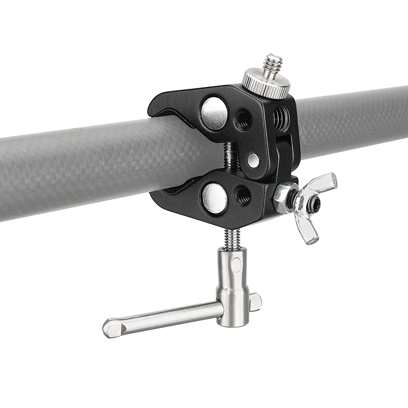 CAMVATE Universal Super Crab Clamp With 1/4"-20 Screw Adapter & 1/4"-20 Hand-tight Fastener Wing Butterfly Screw Nut
