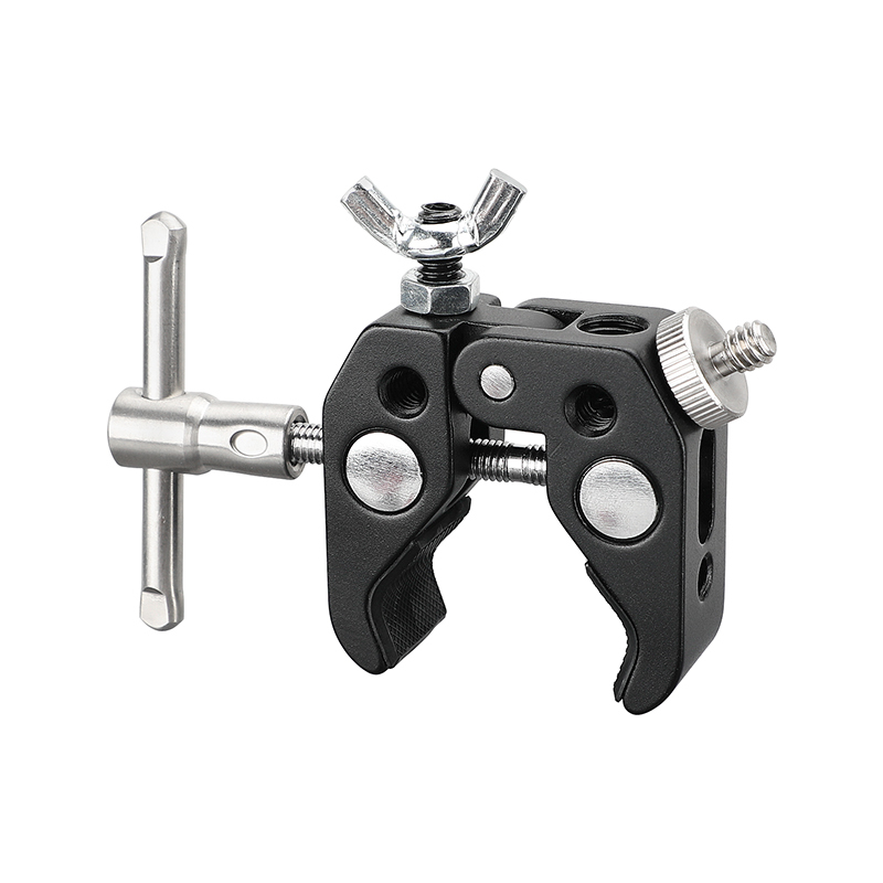 CAMVATE Universal Super Crab Clamp With 1/4"-20 Screw Adapter & 1/4"-20 Hand-tight Fastener Wing Butterfly Screw Nut
