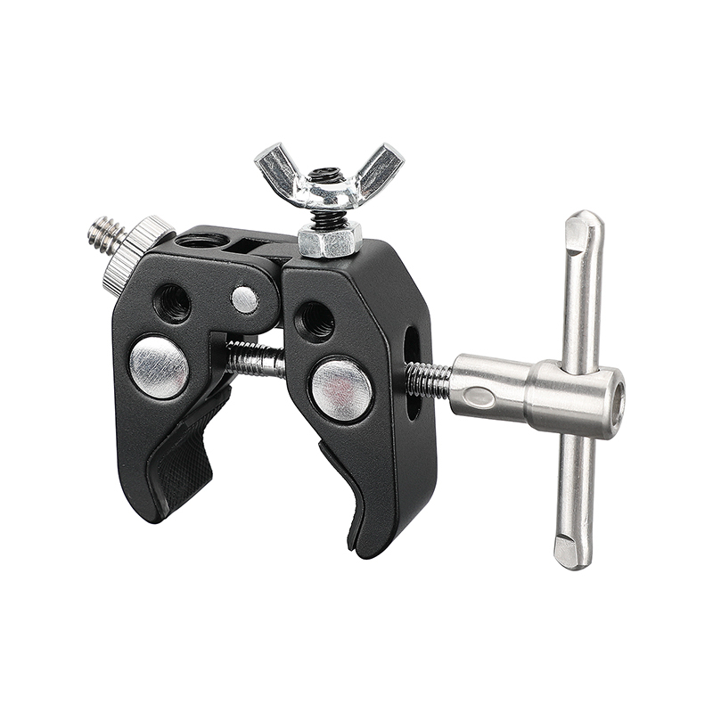 CAMVATE Universal Super Crab Clamp With 1/4"-20 Screw Adapter & 1/4"-20 Hand-tight Fastener Wing Butterfly Screw Nut