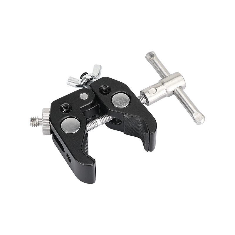 CAMVATE Universal Super Crab Clamp With 1/4"-20 Screw Adapter & 1/4"-20 Hand-tight Fastener Wing Butterfly Screw Nut