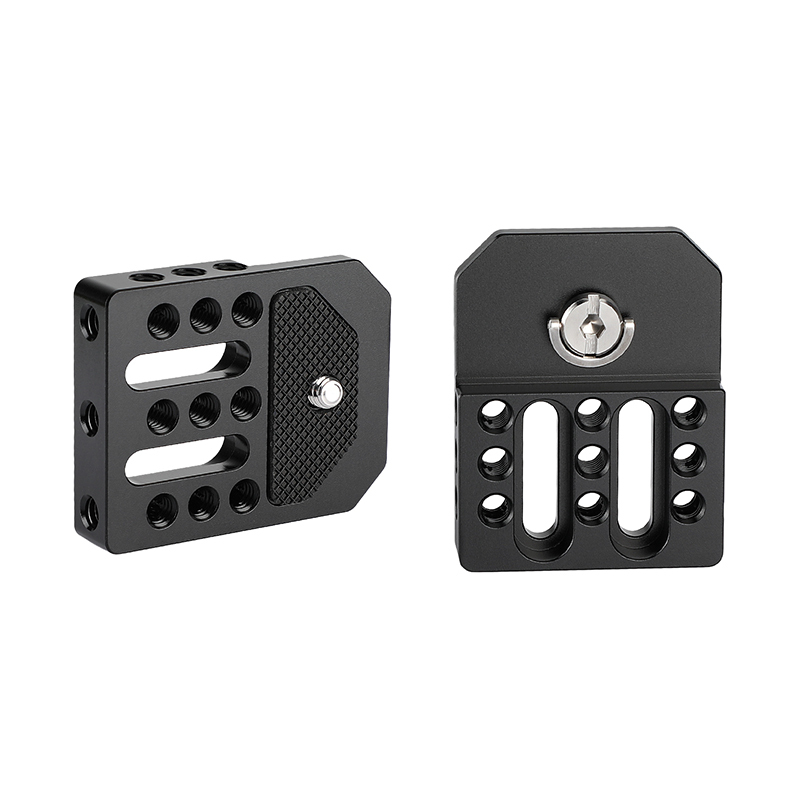 CAMVATE Versatile Top / Bottom Plate With Multiple 1/4"-20 Threads For Director's Monitor Cage Rig (A Pair)