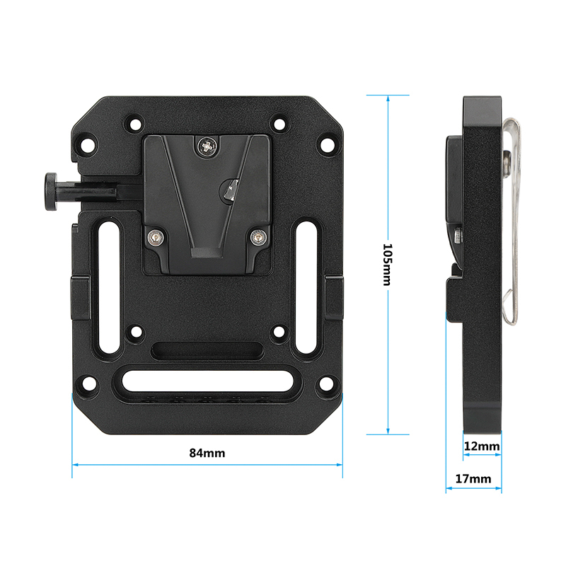 CAMVATE V Lock Mount Quick Release Battery Plate With Belt Clip & VESA Mount 75×75mm For DSLR Camera