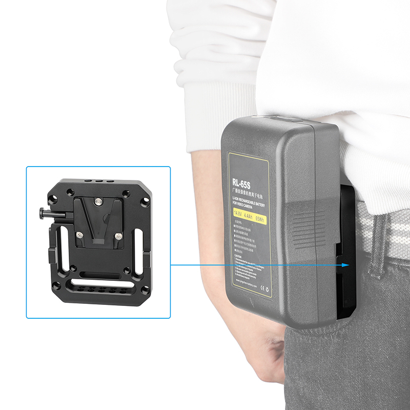 CAMVATE V Lock Mount Quick Release Battery Plate With Belt Clip & VESA Mount 75×75mm For DSLR Camera