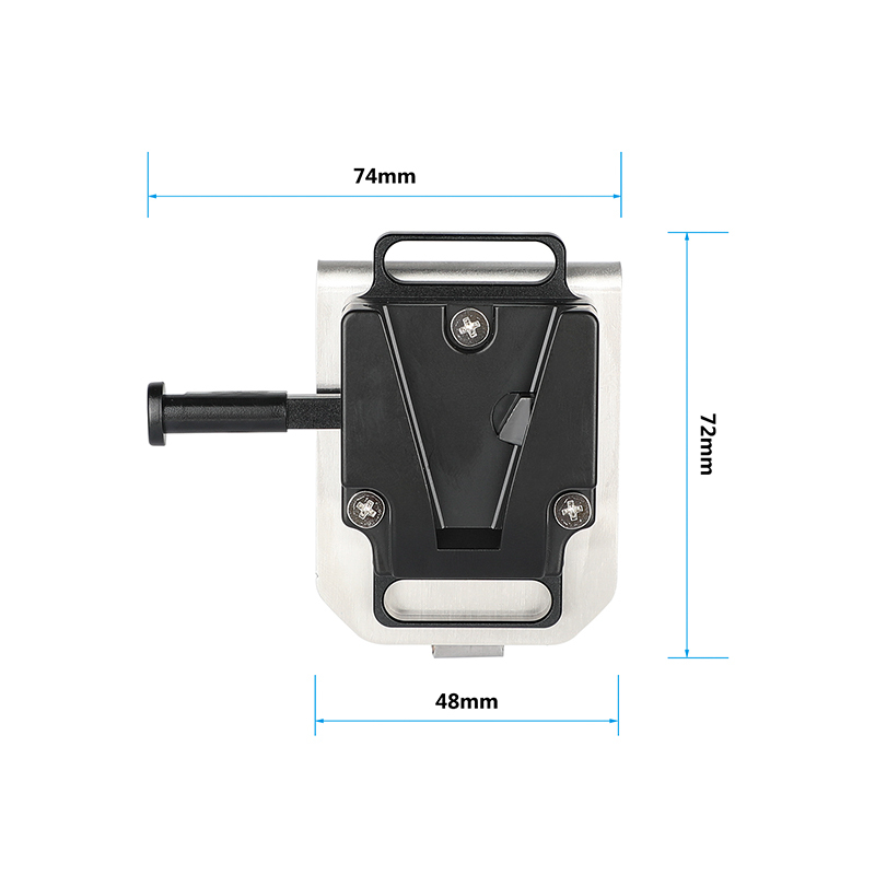 CAMVATE Mini V-Lock Quick Release Adapter With Belt Clip & 1/4"-20 Mounting Points For DSLR Camera Battery