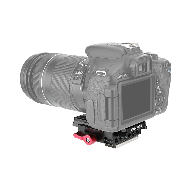 CAMVATE Standard Manfrotto Quick Release Clamp Base And Baseplate With 1/4" 3/8" Mounting Studs & Handy Belt Clip
