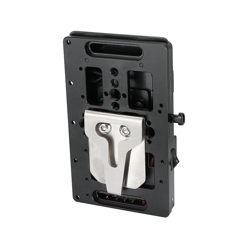 CAMVATE V Lock Mount Power Splitter Camera Battery Plate With Belt Clip