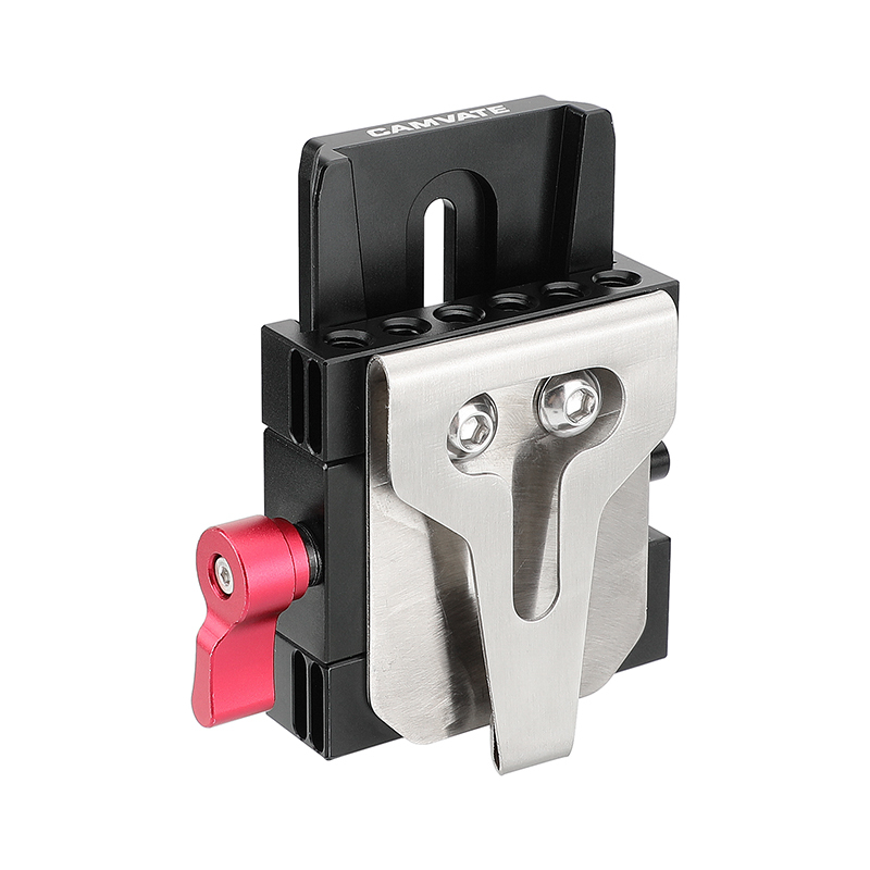 CAMVATE Standard Manfrotto Quick Release Clamp Base And Baseplate With 1/4" 3/8" Mounting Studs & Handy Belt Clip