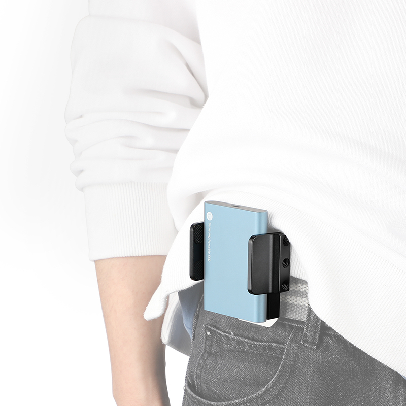 CAMVATE Universal SSD Clamp Holder Adjustable Width (35mm ~ 80mm) With Convenient Belt Clip & 1/4"-20 Mounting Points