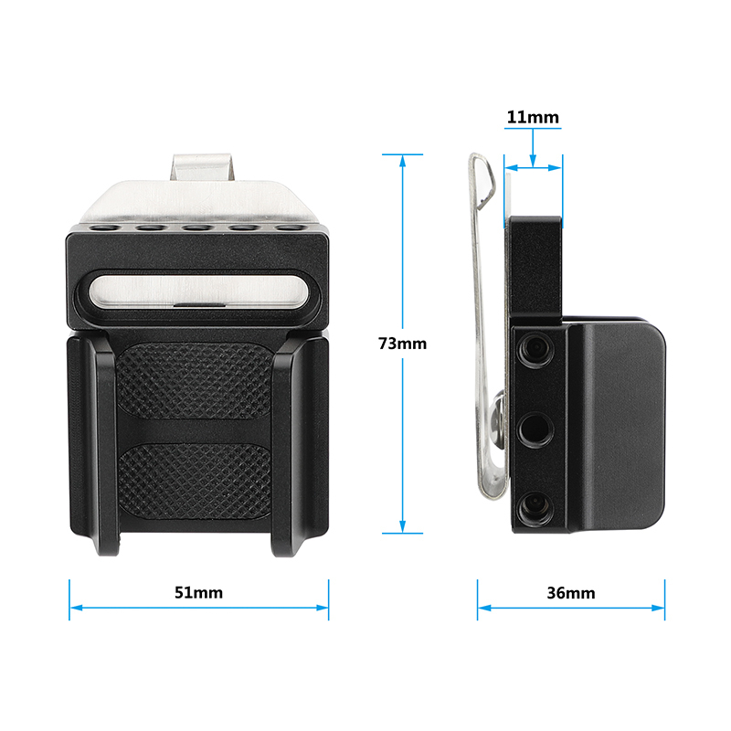 CAMVATE Universal SSD Clamp Holder Adjustable Width (35mm ~ 80mm) With Convenient Belt Clip & 1/4"-20 Mounting Points
