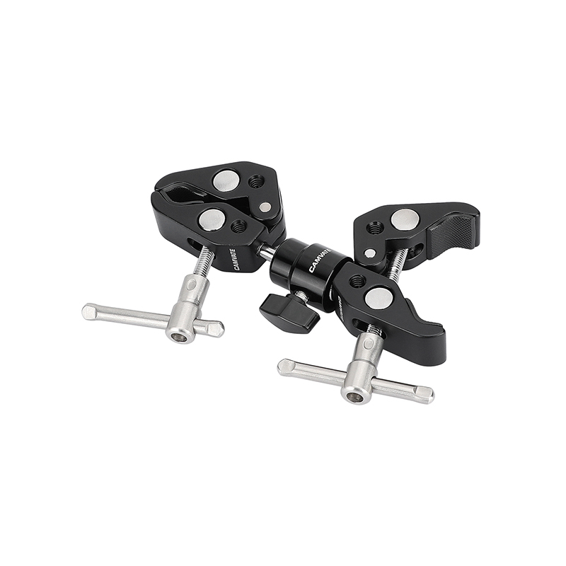 CAMVATE Double Super Crab Gripper Clamps With Adjustable 1/4"-20 Ball Head Holder Adapter For Photographic Devices (Universal Use)