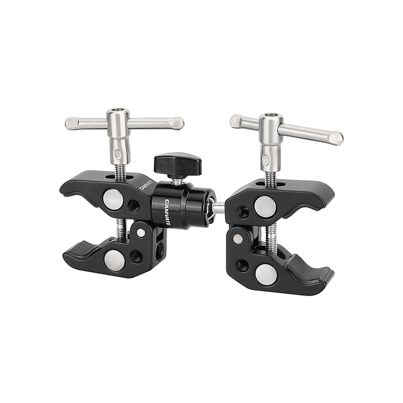 CAMVATE Double Super Crab Gripper Clamps With Adjustable 1/4"-20 Ball Head Holder Adapter For Photographic Devices (Universal Use)