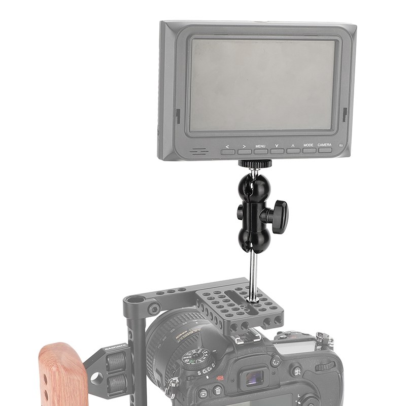 CAMVATE Mini Ball Head Holder Support 360°Swivel 90°Tilt With Extended 1/4"-20 Thread Screw For Camera Monitor / Flashlight