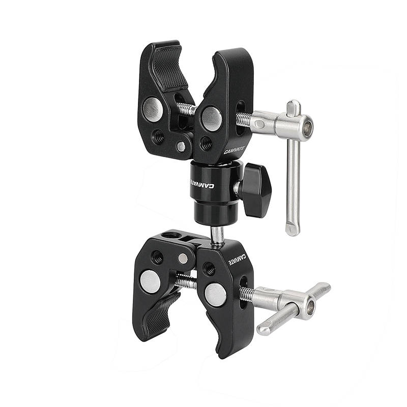 CAMVATE Double Super Crab Gripper Clamps With Adjustable 1/4"-20 Ball Head Holder Adapter For Photographic Devices (Universal Use)