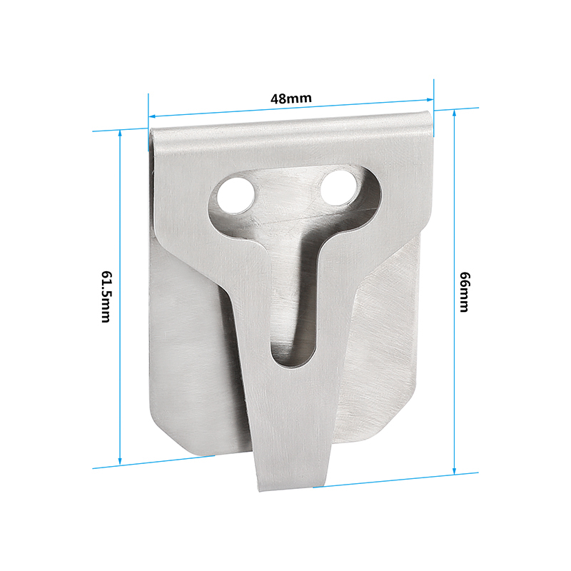 CAMVATE Handy Belt Clip Clasp 66mm×48mm Buckle Hook With Double Holes (Silver)